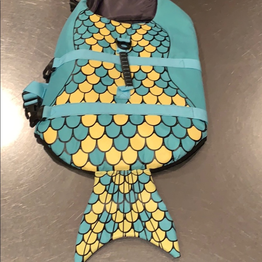 Dog Life Jacket in mermaid green